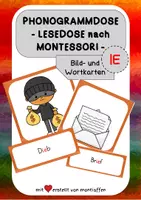 Vorschau - Arbeitsblätter - Lesedose nach Montessori zum Phonogramm IE - Wortkarten/Bildkarten - Deckblatt