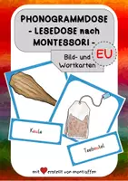 Vorschau - Arbeitsblätter - Lesedose nach Montessori zum Phonogramm EU - Wortkarten/Bildkarten - Deckblatt