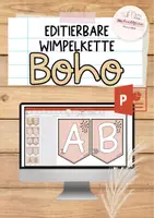 Vorschau - Mal- und Bastelvorlagen - Boho: editierbare Wimpelketten (5 Designs in PowerPoint bearbeitbar) - Deckblatt