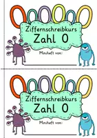 Vorschau - Mal- und Bastelvorlagen - Zahlen 0-9 als Minihefte für den Ziffernschreibkurs - Materialpaket - Seite 2