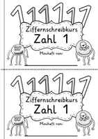 Vorschau - Arbeitsblätter - Zahl 1 als Miniheft - Für den Ziffernschreibkurs - Seite 2