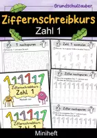 Vorschau - Arbeitsblätter - Zahl 1 als Miniheft - Für den Ziffernschreibkurs - Deckblatt