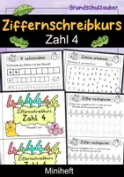 Vorschau - Mal- und Bastelvorlagen - Zahl 4 als Miniheft - Für den Ziffernschreibkurs - Deckblatt