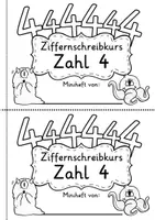 Vorschau - Mal- und Bastelvorlagen - Zahl 4 als Miniheft - Für den Ziffernschreibkurs - Seite 2