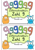Vorschau - Arbeitsblätter - Zahl 9 als Miniheft - Für den Ziffernschreibkurs - Seite 1