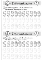 Vorschau - Arbeitsblätter - Zahl 9 als Miniheft - Für den Ziffernschreibkurs - Seite 3