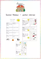 Vorschau - Arbeitsblätter - Summer Holidays - partner interview - Deckblatt