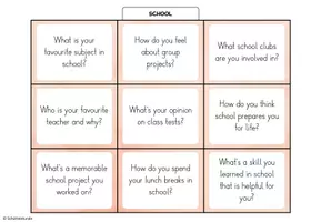 Vorschau - Aufgabenkarten - „school“ – 27 Conversation Cards / Stop and Swap - Seite 1