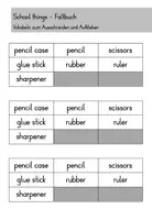 Vorschau - Arbeitsblätter - School things At school Faltbuch minibook - Englisch - Seite 3