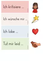 Vorschau - Bildkarten - Klassenrat - Wandzeitung inkl. Kopiervorlagen (Lob, Wunsch, Kritik) in beige und bunt - Seite 3