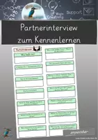 Vorschau - Arbeitsblätter - Partnerinterview zum Kennenlernen - Deckblatt
