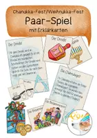 Vorschau - Spiele - Judentum: Chanukka-Fest/Weihnukka/Lichterfest Paare finden/Paar-Spiel - Deckblatt