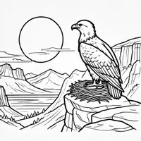Vorschau - Mal- und Bastelvorlagen - Adler Ausmalbilder (50 Malvorlagen) inkl. Stundenentwurf (PDF) - Seite 1