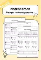 Vorschau - Arbeitsblätter - Musiktheorie - Notennamen & Stammtonreihe - Übungen - Deckblatt