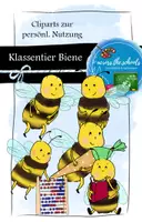 Vorschau - selbst erstellte Cliparts/Grafiken - Klassentier Biene: Cliparts zur persönl. Nutzung - Deckblatt