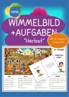 Vorschau - Arbeitsblätter - Wimmelbild Herbst "W-Fragen" | Erzählen & Beschreiben | Leseverstehen deutsch daz | Sprachförderung - Deckblatt