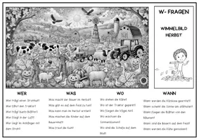 Vorschau - Arbeitsblätter - Wimmelbild Herbst "W-Fragen" | Erzählen & Beschreiben | Leseverstehen deutsch daz | Sprachförderung - Seite 3
