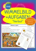 Vorschau - Arbeitsblätter - Wimmelbild Herbst "Sprachförderung" | Erzählen & Beschreiben | Leseverstehen deutsch daz | Sprachförderung - Deckblatt