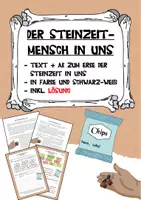 Vorschau - Arbeitsblätter - Steinzeit: Der Steinzeitmensch in uns ("Woher kommt unser Geschmackssinn?") - Deckblatt