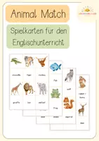 Vorschau - Spiele - Animal Match - Spielkarten für den Englischunterricht - Deckblatt
