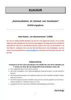 Vorschau - Unterrichtsreihen - Kurzgeschichten + Kommunikation (EF): Klausur: "Im Wartezimmer" v. Retter - Seite 1