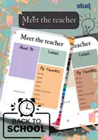 Vorschau - Mal- und Bastelvorlagen - Meet the teacher - Kennlernvorlage - Deckblatt
