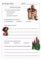 Vorschau - Arbeitsblätter - Quiz zum Burgen-Check (mit Lösung) - Deckblatt
