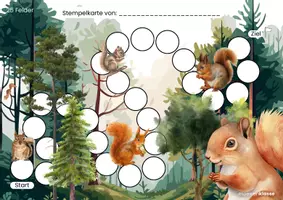 Vorschau - Anderer Materialtyp - Stempelkarten: Klassentier Eichhörnchen (Verstärkungs-/Belohnungssystem/Token) - Seite 3