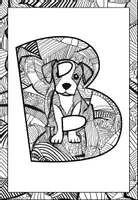 Vorschau - Mal- und Bastelvorlagen - Hunde Buchstaben und Satzzeichen Zentangle-Ausmalbilder Set 2 - Seite 3