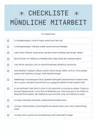 Vorschau - Poster - Checkliste zur mündlichen Mitarbeit Klasse 5-10 - Seite 1