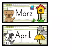 Vorschau - Mal- und Bastelvorlagen - Klassenkalender - Tafelkalender - Hausübungstafel - Hundeklasse - Seite 3