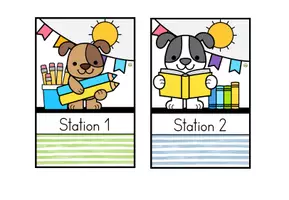 Vorschau - Präsentationen/Tafelbilder - Stationsschilder für Stehrahmen – Stationenbetrieb - Hundeklasse - Seite 1