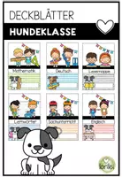 Vorschau - Arbeitsblätter - Deckblätter Hundeklasse – Schnellhefter & Vorlagen für Grundschule - Deckblatt