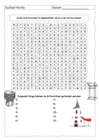 Vorschau - Arbeitsblätter - Suchsel Kirche (3-fach differenziert) - Deckblatt
