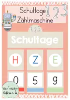 Vorschau - Bildkarten - Schultage Zählmaschine - Deckblatt
