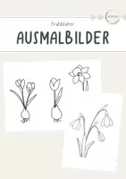Vorschau - Mal- und Bastelvorlagen - Frühblüher - Ausmalbilder - Deckblatt