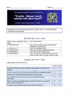 Vorschau - Arbeitsblätter - AB Hörverstehen | Podcast | Thema E-Autos Elektro-Autos | DaF DaZ - Seite 1