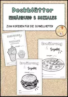 Vorschau - Arbeitsblätter - Deckblätter für die Schnellhefter - Ernährung & Soziales - Deckblatt