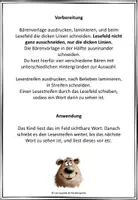 Vorschau - Stationenlernen - Erstes Lesen mit Großbuchstaben - B oder d - echte Wörter - Lesebär - Lesestreifen - Seite 1