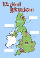 Vorschau - Poster - Landeskunde: United Kingdom Landkarte und Steckbriefe - Seite 1