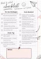 Vorschau - Anderer Materialtyp - Back to School - Checkliste für Schülerinnen und Schüler - Seite 1