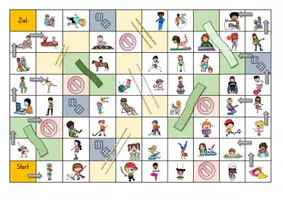 Vorschau - Unterrichtsreihen - Leitern und Rutschen Würfelspiel und Arbeitsblätter - Seite 1