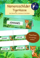 Vorschau - Mal- und Bastelvorlagen - Tigerklasse - Namensschilder - Deckblatt