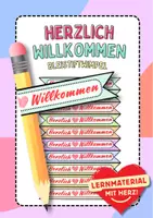 Vorschau - Anderer Materialtyp - Bleistiftfähnchen Herzlich Willkommen Stifte Fähnchen Wimpel Bleistift Stiftfähnchen - Deckblatt