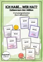 Vorschau - Stationenlernen - Lesespiel ZR bis 1 Million (Ich habe - wer hat?) - Deckblatt
