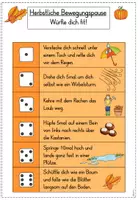 Vorschau - Spiele - Herbst - Würfle dich fit - Herbstliche Bewegungspause - Seite 1