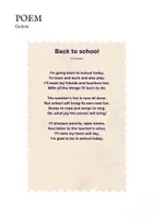 Vorschau - Spiele - 📚 "Back to school" Poem - Englisch spielerisch lernen - Gedichtreise 16 - Seite 1