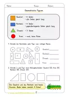 Vorschau - Arbeitsblätter - Geometrische Figuren - Geometrie 2. Klasse - Deckblatt