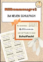 Vorschau - Bildkarten - Willkommensgruß im neuen Schulfach - Deckblatt