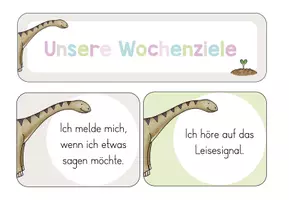 Vorschau - Aufgabenkarten - Unsere Wochenziele - Dinoklasse - Seite 1